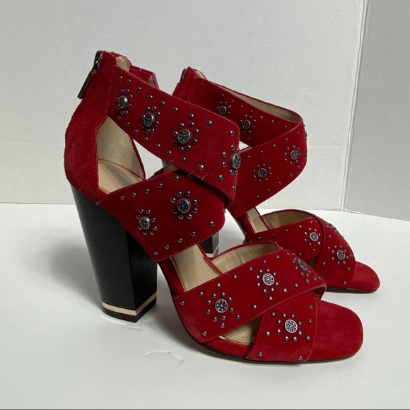 dark silver block heels